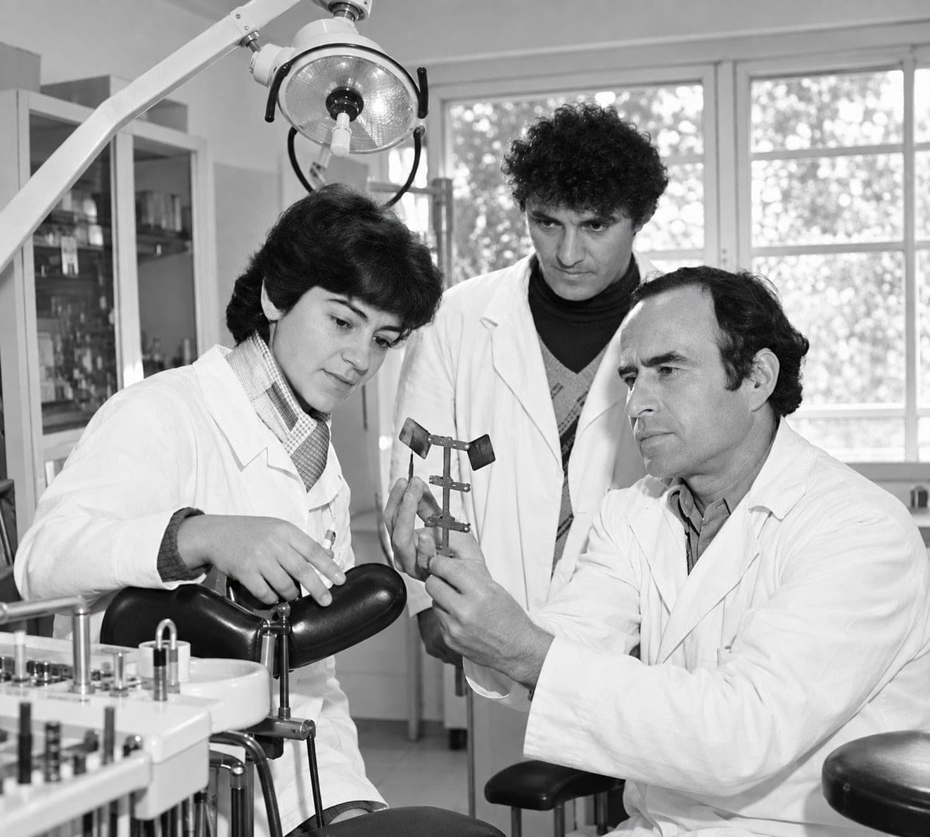 Shahin Joka with colleagues in the clinic's early years