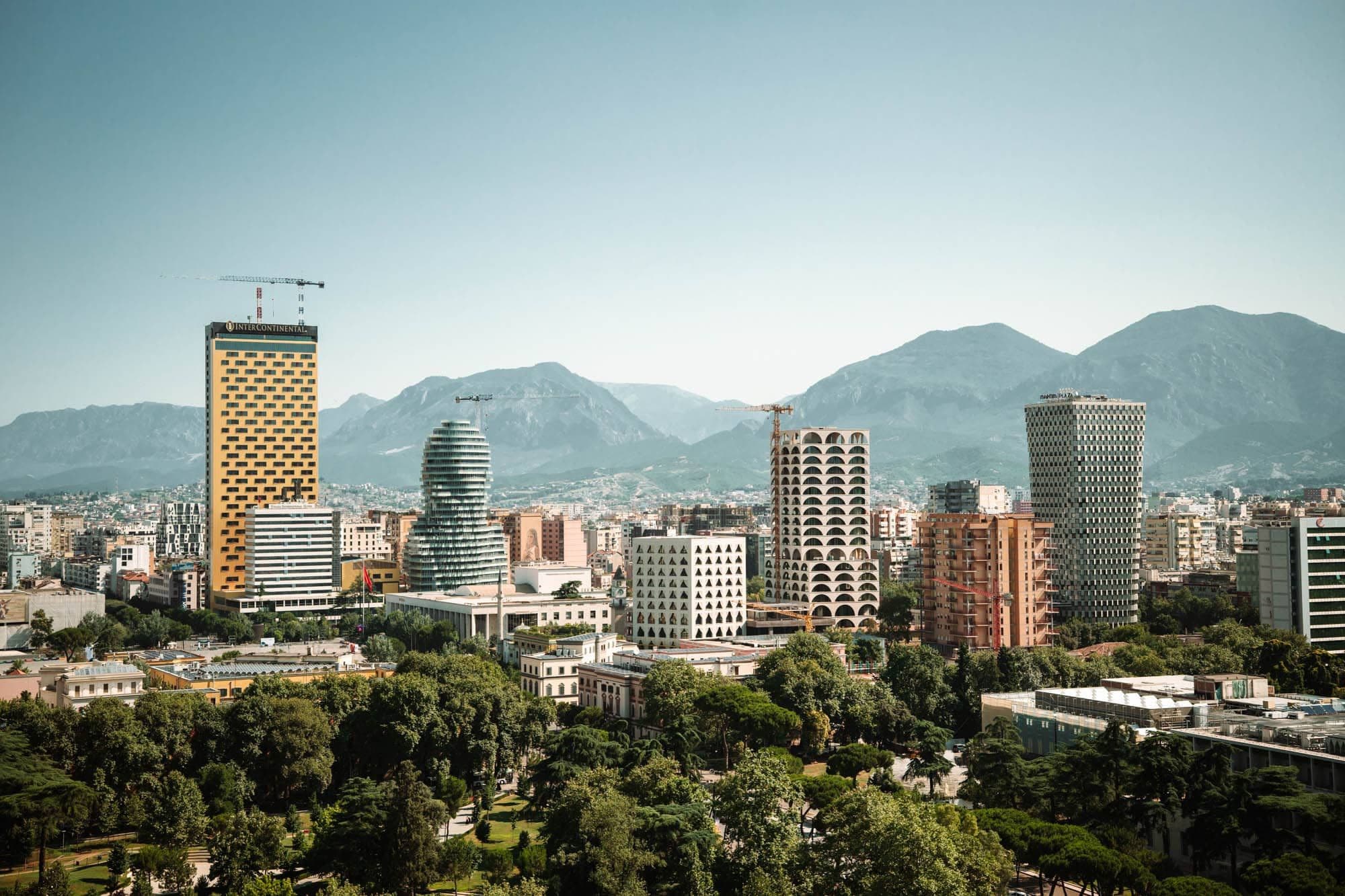 Tirana under its mountains